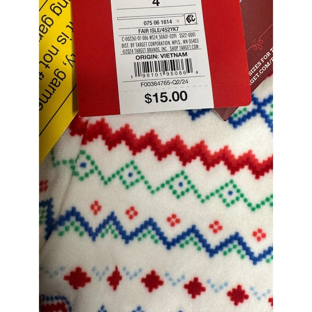 Wondershop Kids Fair Isle‎ Pajama Set Size 4 NWT Christmas Sleep